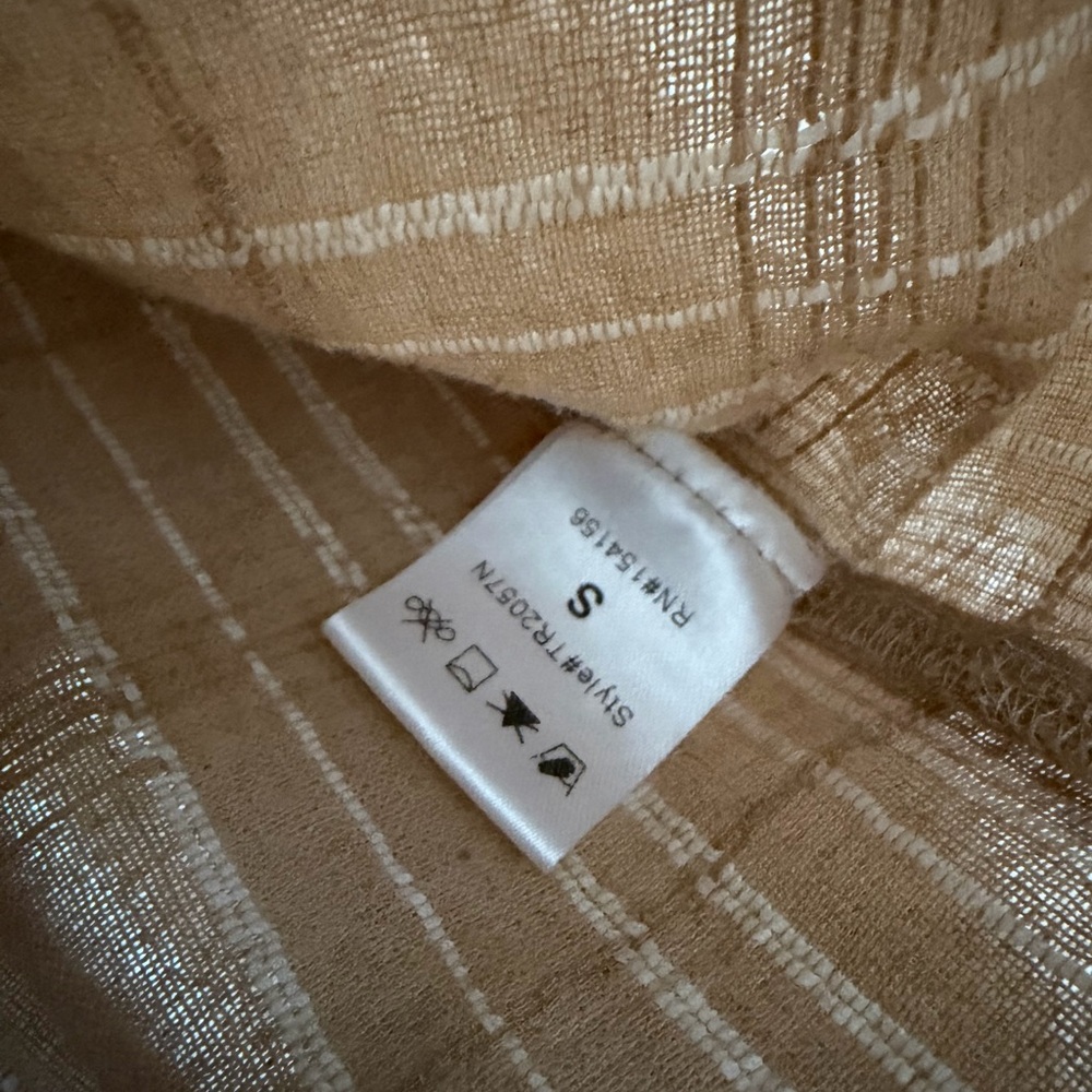 Mod Ref Beige Striped Utility Button Down - Picture 3 of 3